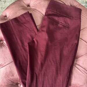 LOFT Deep Red Julie Straight Pants